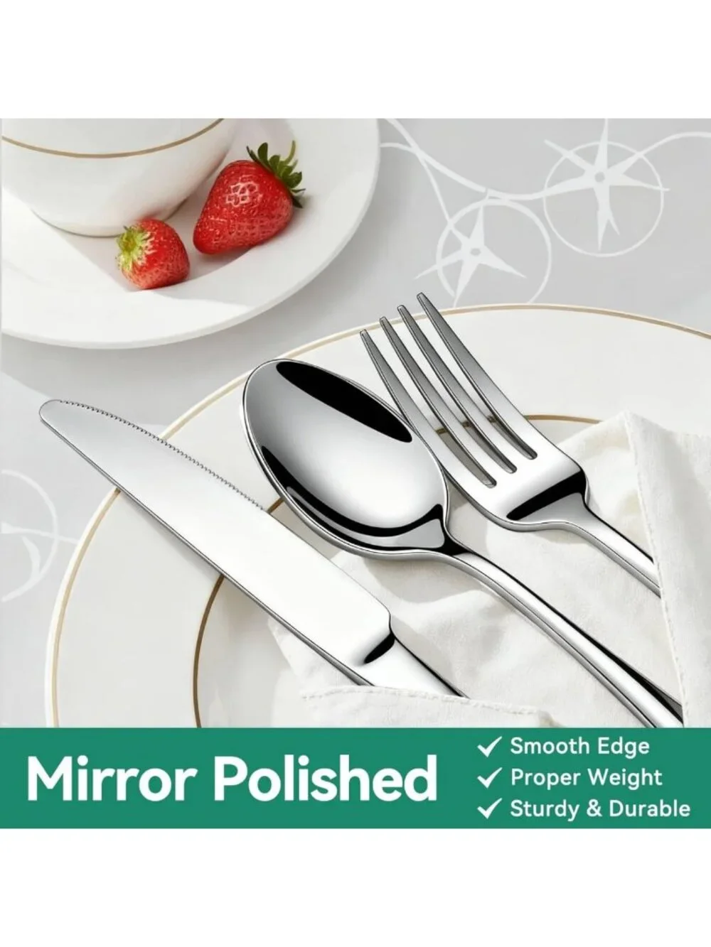 49-Piece Stainless Steel Silverware Set for 8 with Organizer, Dishwasher Safe